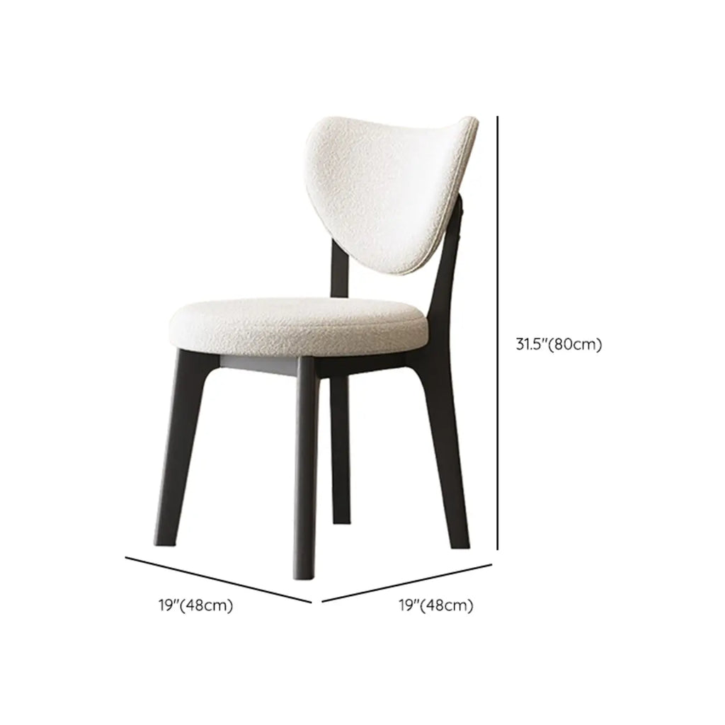 Chaise de salle à manger moderne sans accoudoirs, dossier enveloppant et revêtement en similicuir