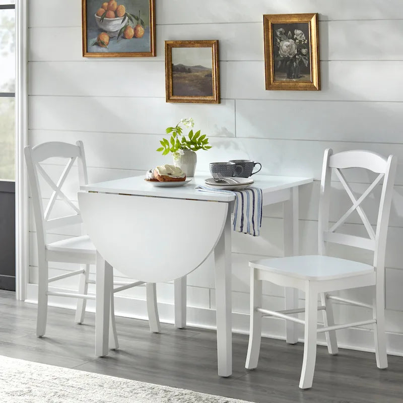 Simple Living Country Cottage 3-teiliges Esszimmer-Set mit Klapptisch