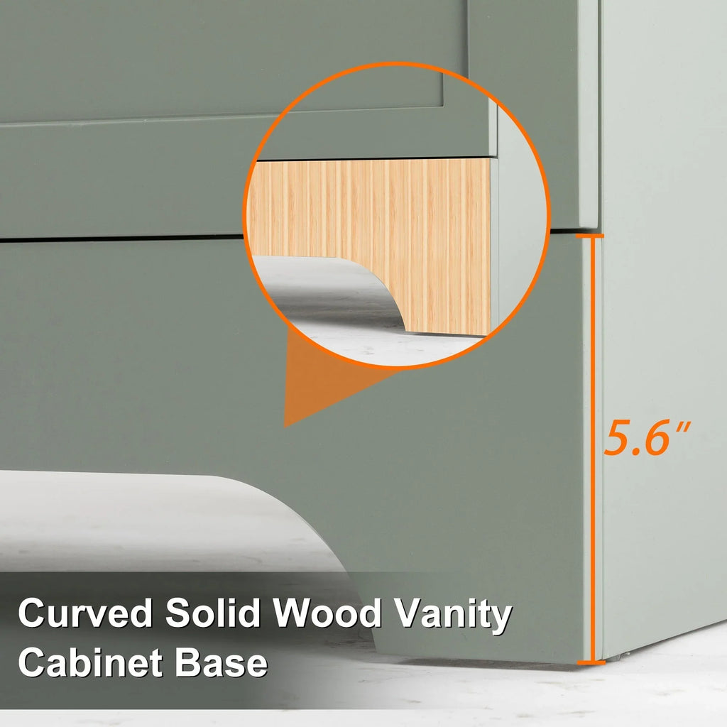 Wavy Line badkamermeubelset van 30/36/48 inch met wastafel en kraan