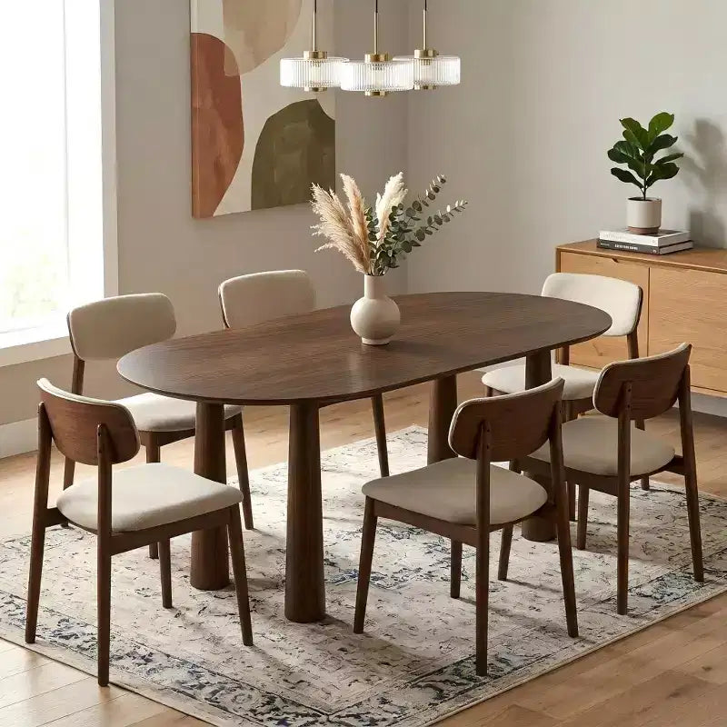 Dovelina 67 ovaler Esstisch aus Holz mit 4 Beinen, moderner Küchentisch für 6 Personen