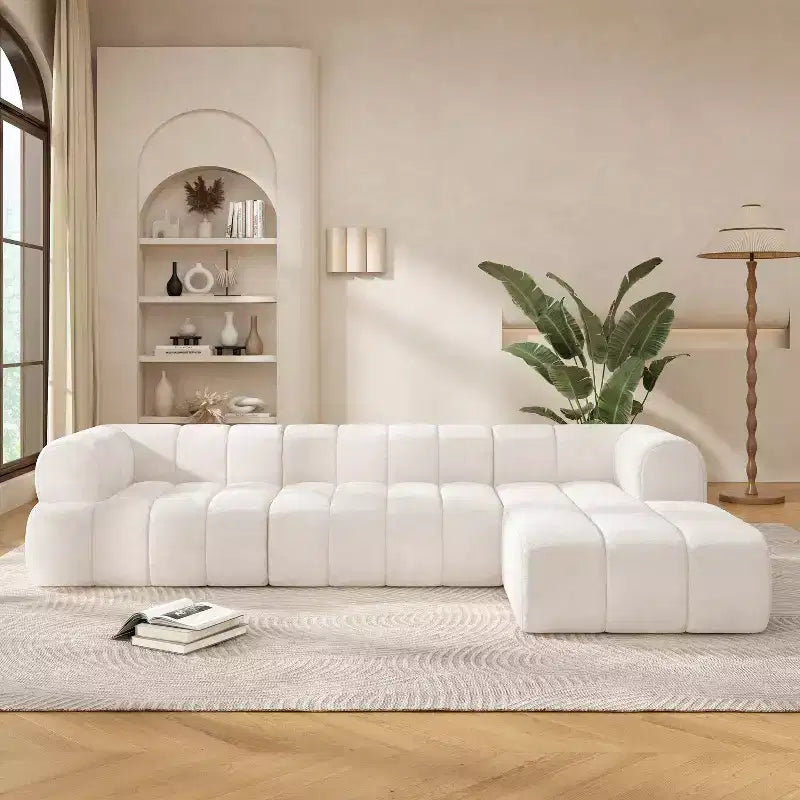 Christopher Knight Home Keri 122 Modern L-Shaped High-Density Foam Sectional Sofa with Low Backrest