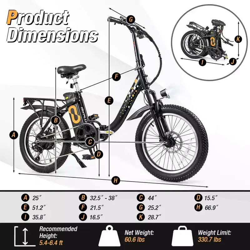 Costway összecsukható elektromos mountain bike felnőtteknek, 20 colos kövér gumikkal, 750 W-os kefe nélküli motorral, 54 V 13 Ah, UL2849