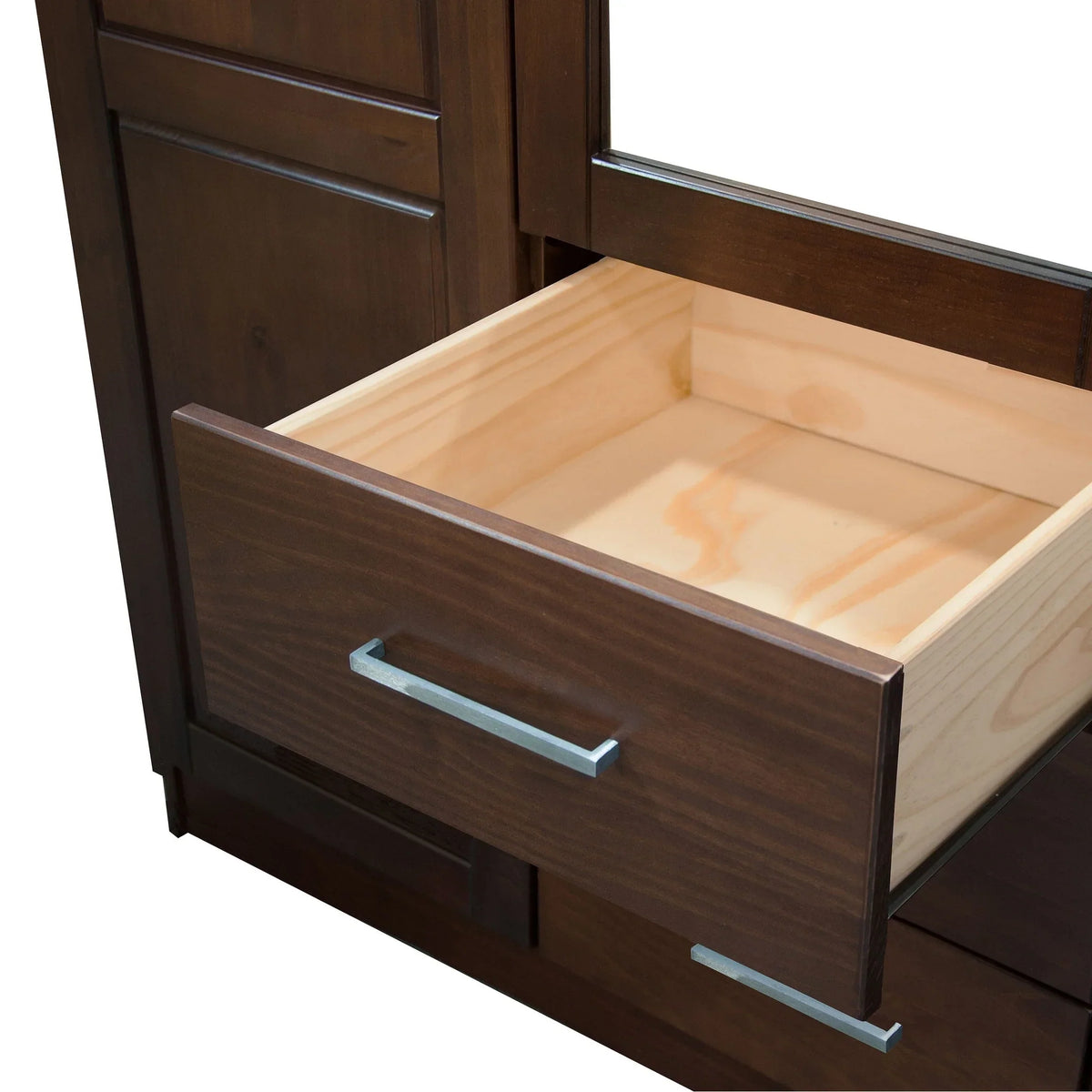 Palace Imports Cosmo 3-türiger Kleiderschrank aus 100 % Massivholz mit Türen aus Massivholz oder Spiegelglas
