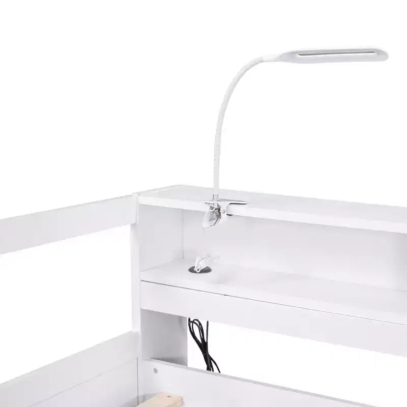 Whisen Twin XL Wood Daybed with 2 Trundles, 3 Storage Cubbies, 1 Light for Free and USB Charging Design
