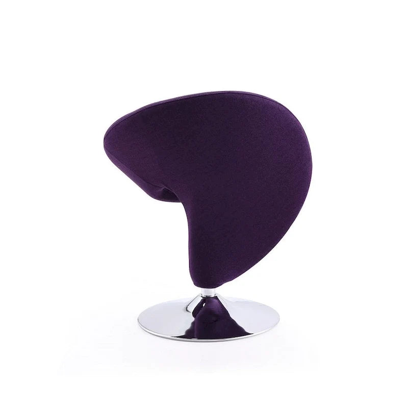 Poltrona girevole d'accento Manhattan Comfort Curl in misto lana e cromo (set da 2)