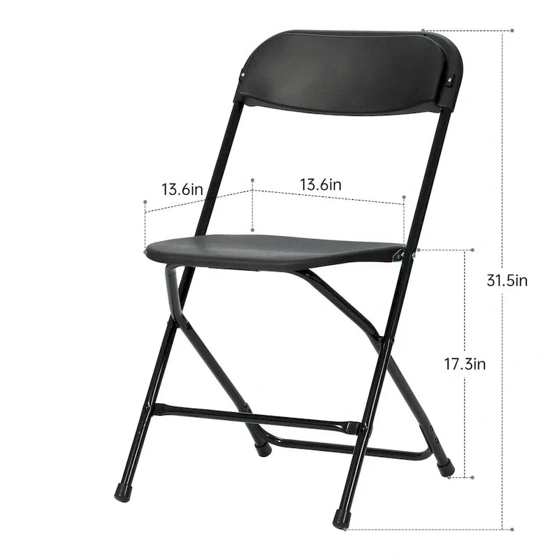 Confezione da 10 sedie pieghevoli in plastica con portata di 350 lb per eventi, ufficio, matrimoni, feste, picnic, cucina e sala da pranzo