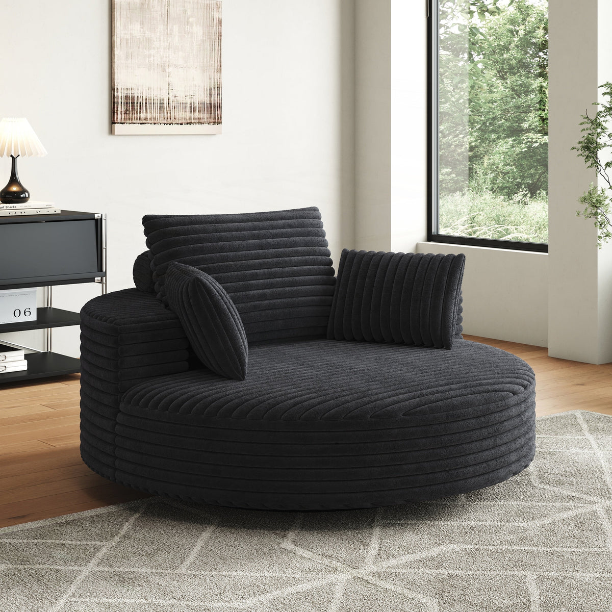 Einzelner Drehstuhl aus Cord-Chenille-Schaumstoff