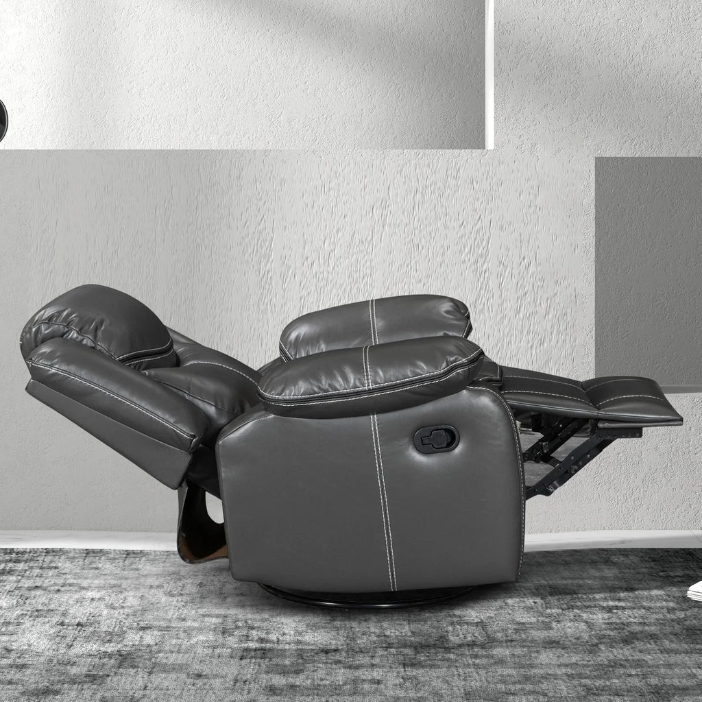 Fauteuil inclinable de massage et chauffant en cuir durable à assise large
