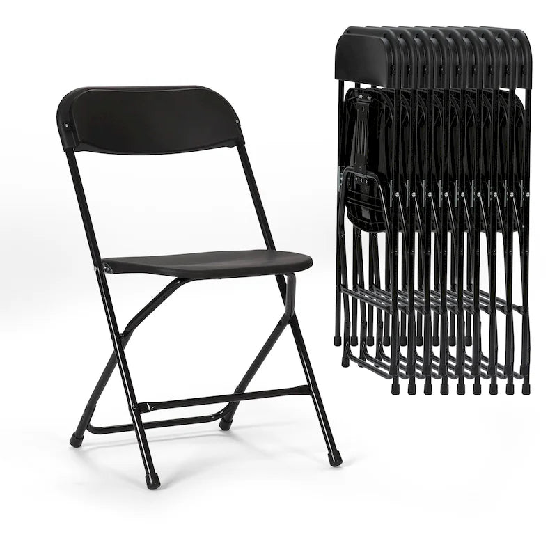 Confezione da 10 sedie pieghevoli in plastica con portata di 350 lb per eventi, ufficio, matrimoni, feste, picnic, cucina e sala da pranzo