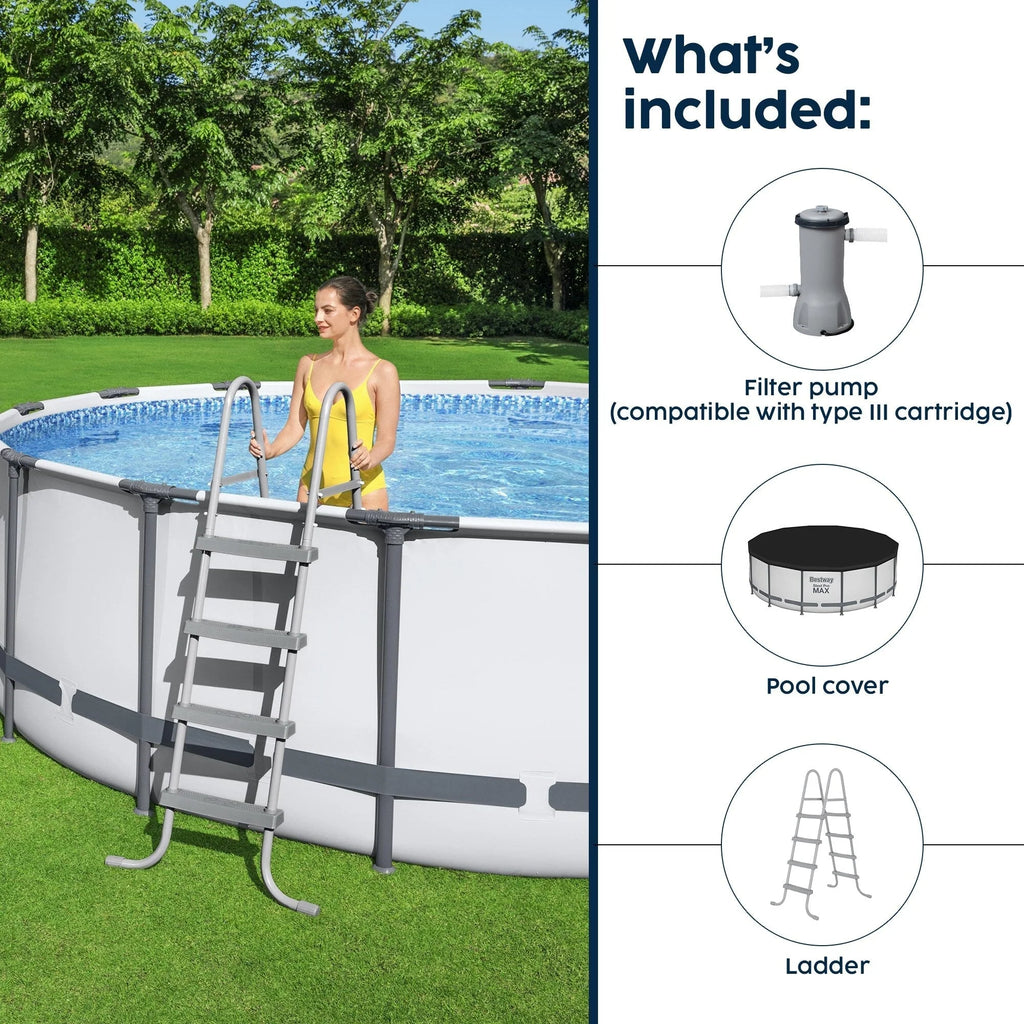 Bestway Steel Pro MAX rond bovengronds zwembad met pomp en afdekzeil