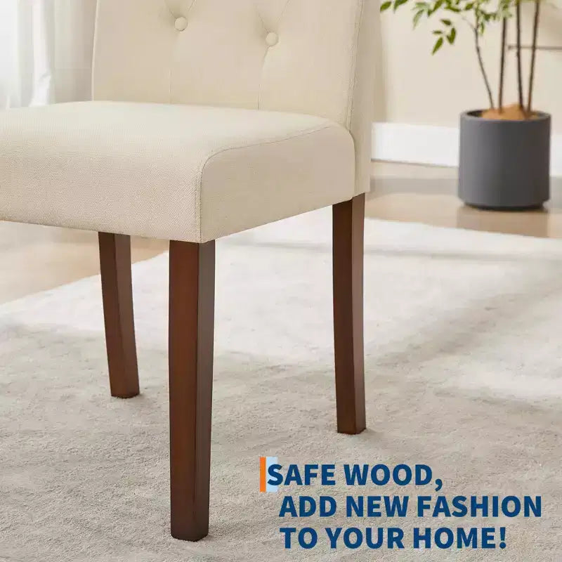 Juego de 6/4 sillas de comedor Parsons con capitonado de botones, sillas de cocina de tela tapizada con patas de madera y asientos acolchados, muebles para salón y cocina