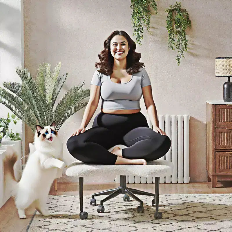 Sedia da ufficio ergonomica Pinmoco Criss Cross, sedia da meditazione regolabile in altezza, girevole a 360°, supporto lombare, sedia da lavoro e da ufficio, sedia per ADHD