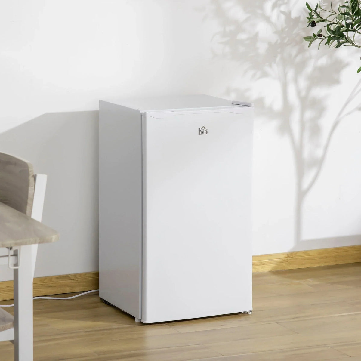 3.2 Cu.Ft Mini Fridge with Freezer, Single Door Compact Refrigerator with Adjustable Thermostat for Bedroom