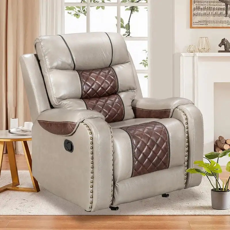 Sillón reclinable grande de cuero sintético con diseño estadounidense para la sala de estar