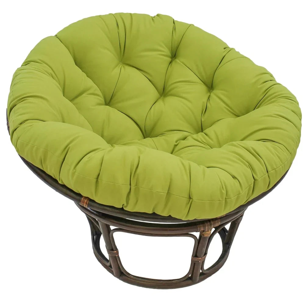 Sillón Papasan de ratán Bali de 42 pulgadas con cojín de sarga