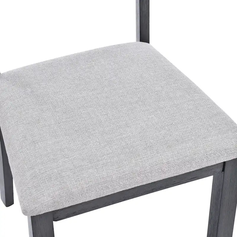 Juego de comedor de 5 piezas de madera maciza de 47 L (1 mesa + 4 sillas con respaldo de listones)