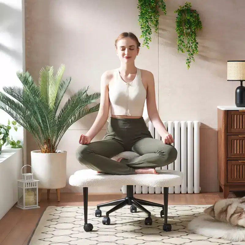 Sedia da ufficio ergonomica Pinmoco Criss Cross, sedia da meditazione regolabile in altezza, girevole a 360°, supporto lombare, sedia da lavoro e da ufficio, sedia per ADHD