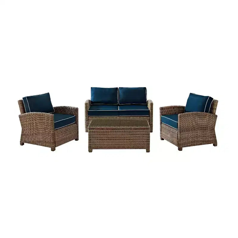 Set da conversazione da esterno in vimini, 4 pezzi, Bradenton - Crosley