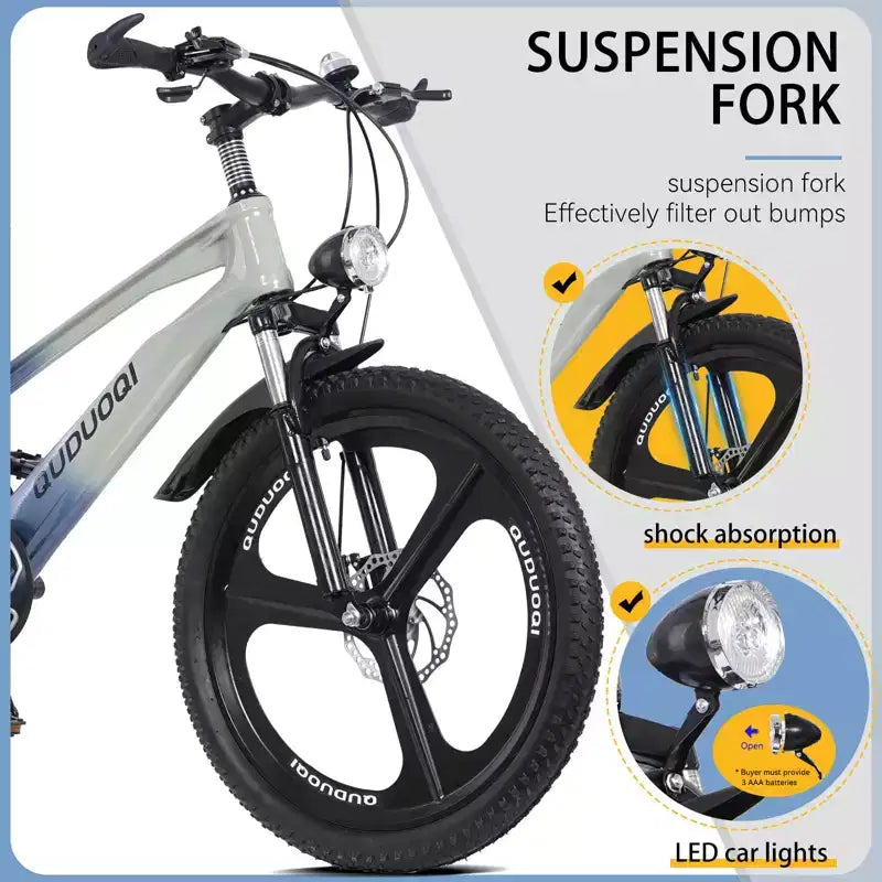 NAYSAYE 20 Inch Kids Mountain Bike with 7-Speed Drivetrain and Magnesium Alloy Frame for Boys and Girls Ages 8-12, 57.09*21.65*29.92