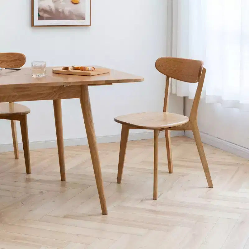 MAYEERTY set van 4 eetkamerstoelen van massief hout, natuurlijke houten stoelen voor keuken, eetkamer of woonkamer
