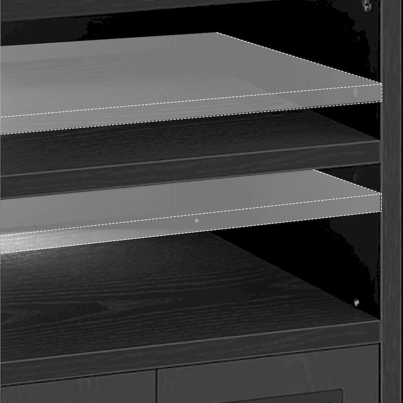 Meuble TV d’angle de style maison de campagne, centre de divertissement et console multimédia pour téléviseurs jusqu’à 55 po, avec prise électrique