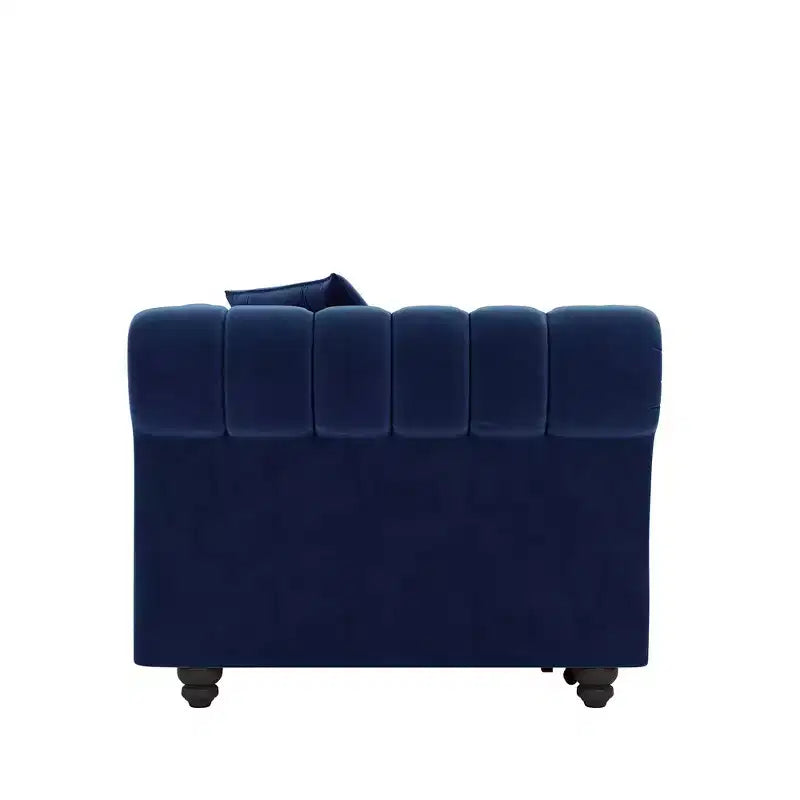 Whisen Samt-Schlafsofa in King-Size mit Ausziehfunktion und 3-in-1-Funktion, wandelbares Schlafsofa mit beweglichem Hocker und Steppdesign