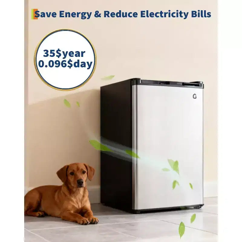 4.5 Cu.Ft Mini Fridge with Freezer,Compact Refrigerator w/Reversible Door, Adjustable Thermostat Energy-Efficient, Small Fridge
