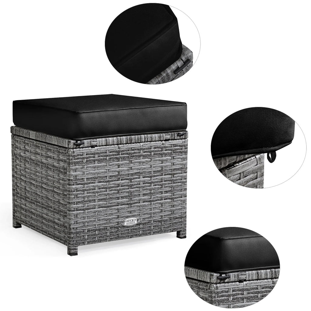 Costway 7-delige eethoek voor de patio van rotan, modulaire bank, fauteuil en voetenbank - Bekijk de details