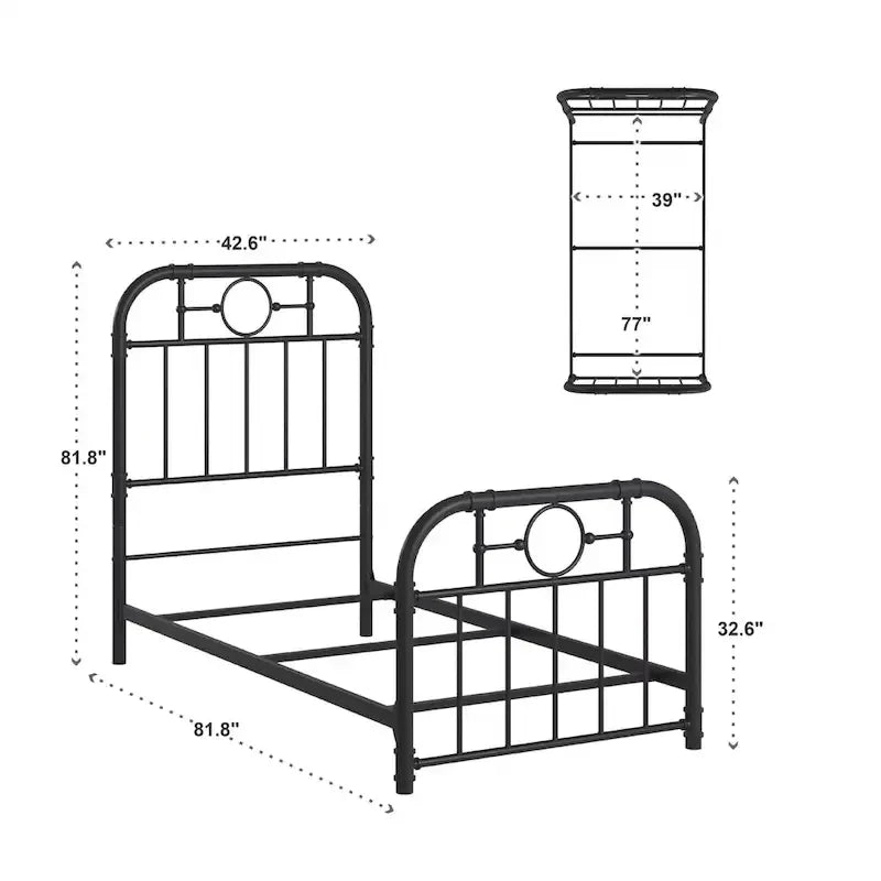 Black Metal Bed