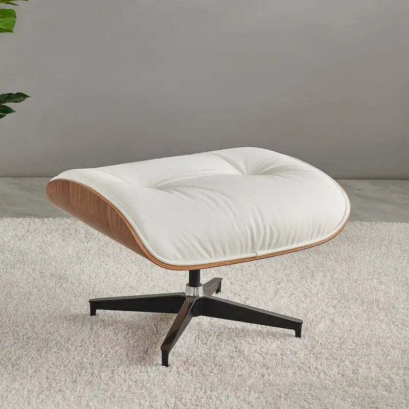 Fauteuil inclinable de salon moderne en cuir, style milieu du siècle