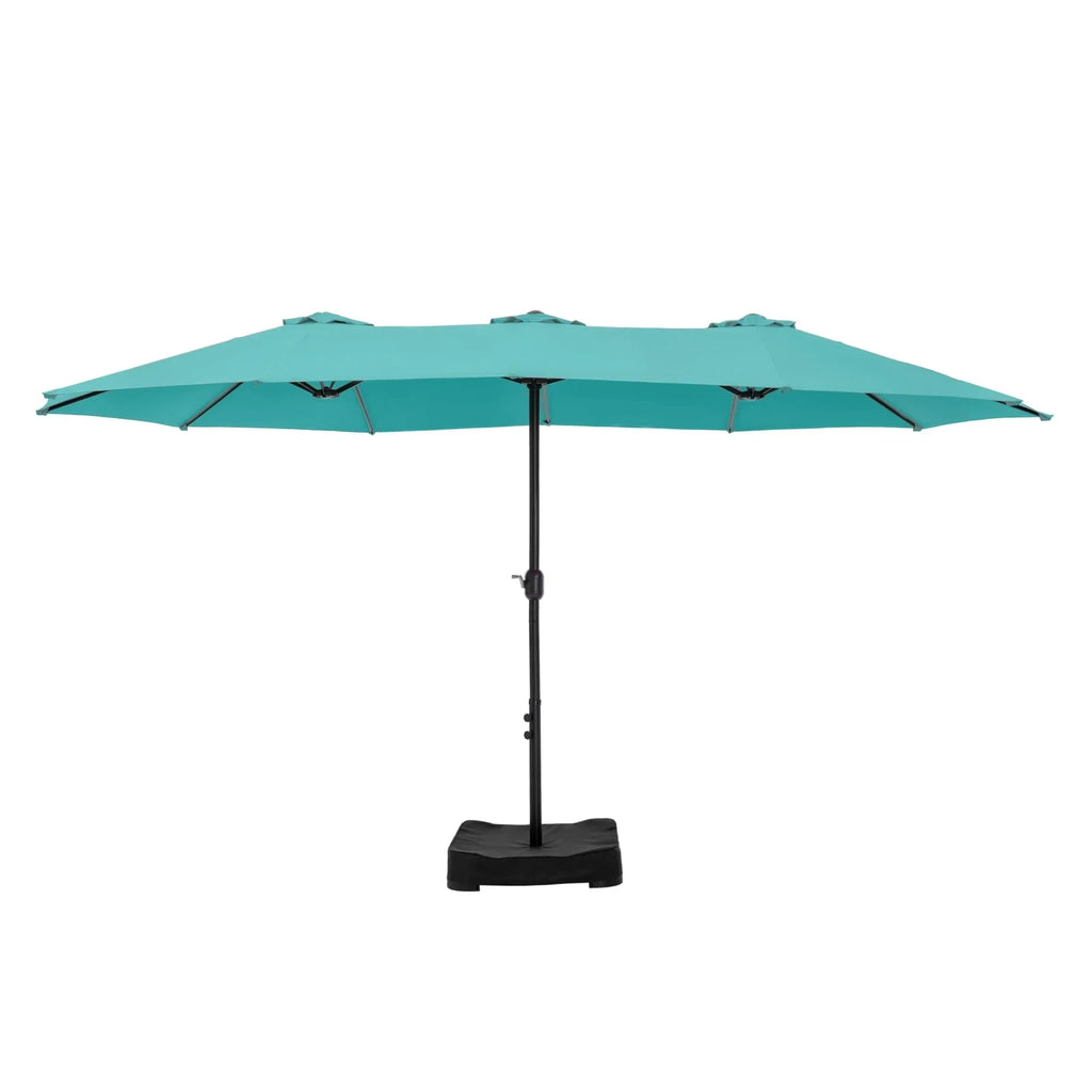 MAISON ARTS dubbele parasol voor terras, 15 ft, extra groot, tweepersoons, inclusief voet