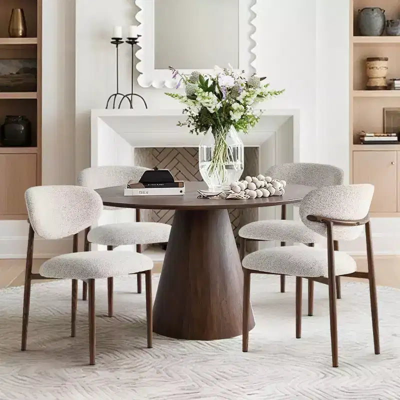 Set di 4 sedie da pranzo moderne imbottite con schienale curvo, sedie laterali senza braccioli con struttura in ferro per sala da pranzo e cucina-Panipeachy