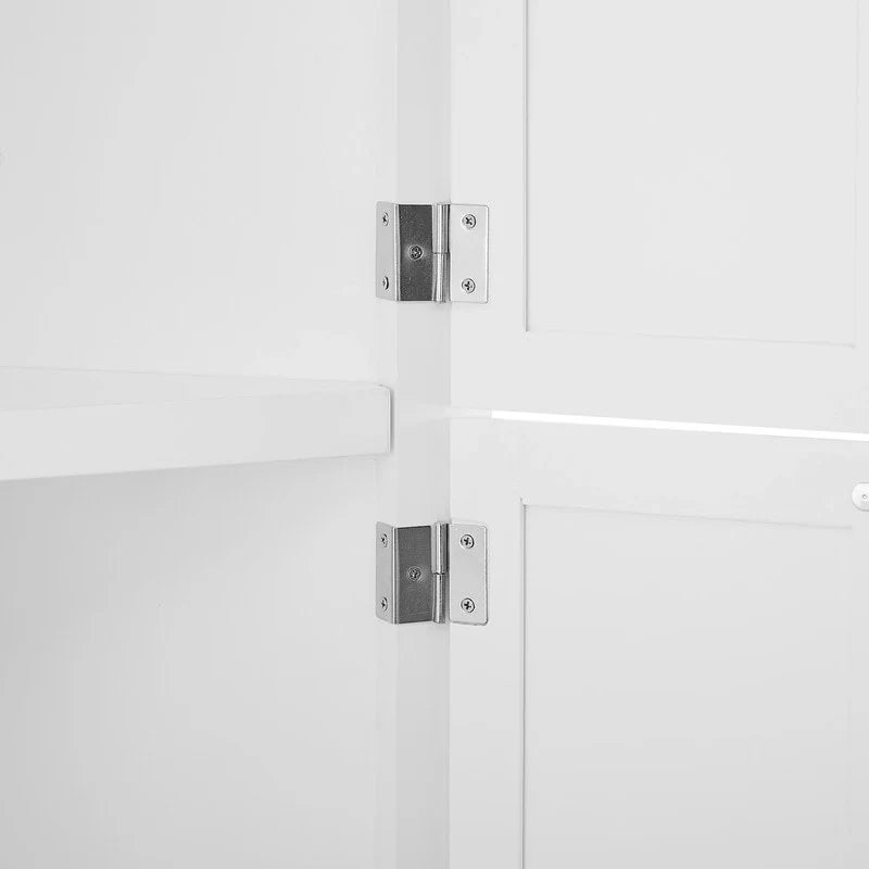 Tall Corner Storage Cabinet with 8 Doors and 4 Shelves