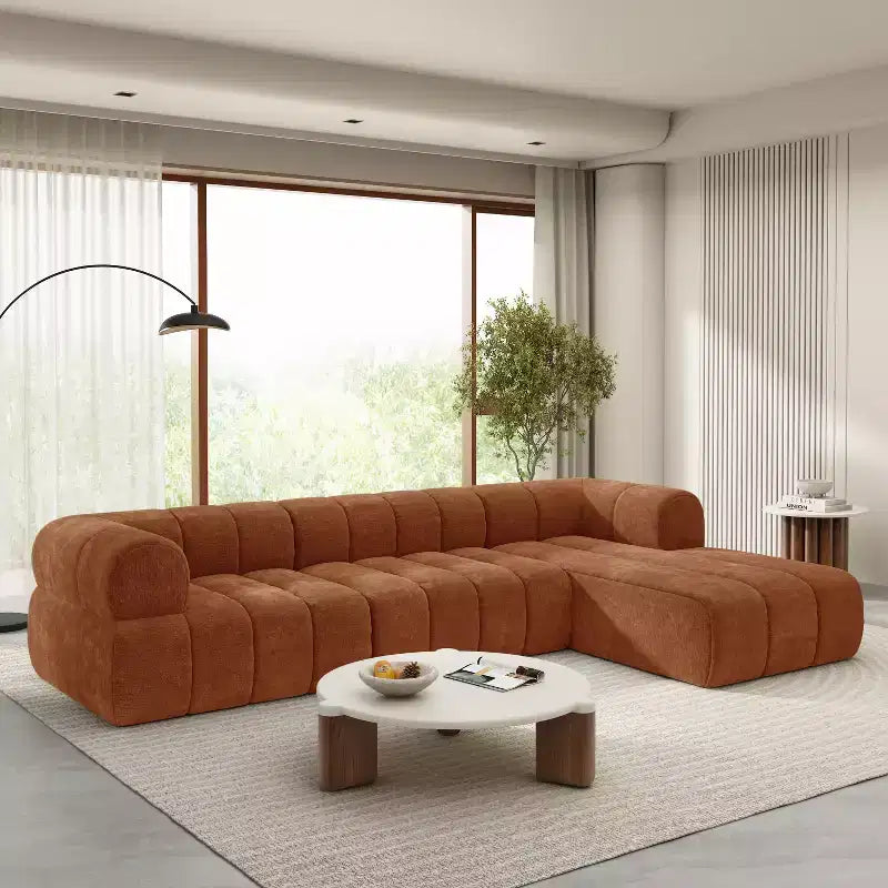 Christopher Knight Home Keri 122 Modern L-Shaped High-Density Foam Sectional Sofa with Low Backrest