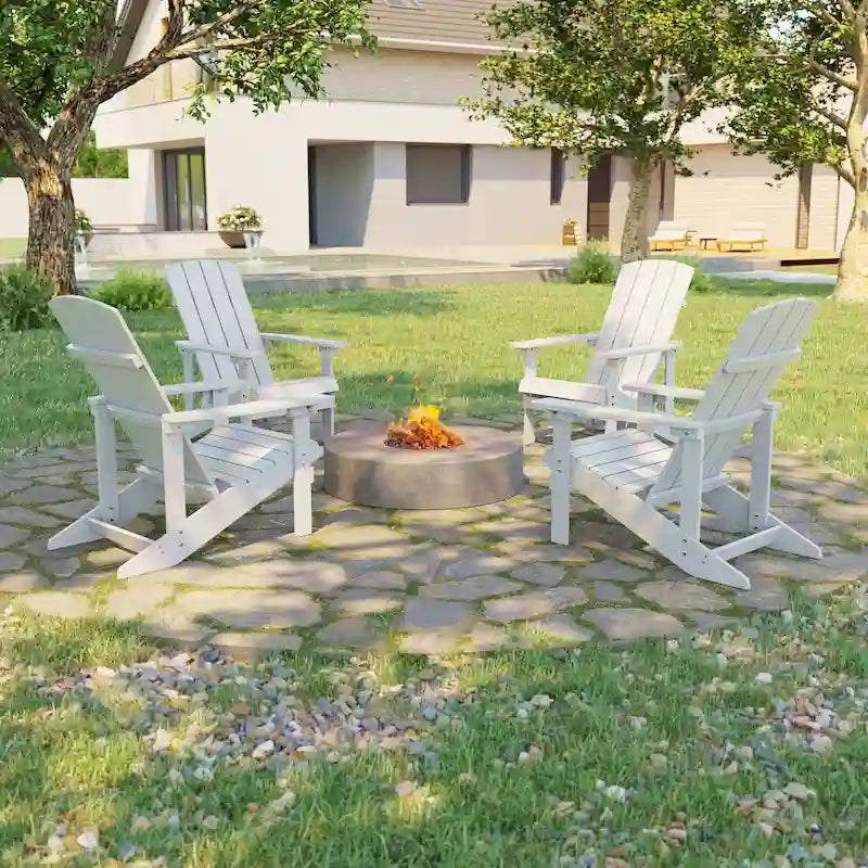 Bonosuki Weather-resistant Wood Outdoor Adirondack Chairs-Set of 4