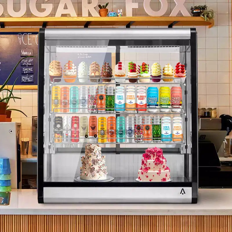 Commerciële displaykoelkast van 6,9 cu ft, gekoelde toonbankvitrine met ledverlichting voor bakkerij of café, 110 V/190 W