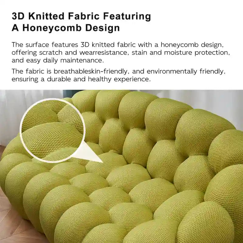 Divano relax curvo a bolle per 2 persone, a forma di nido d'ape, con tessuto 3D, per soggiorno, salotto o appartamento