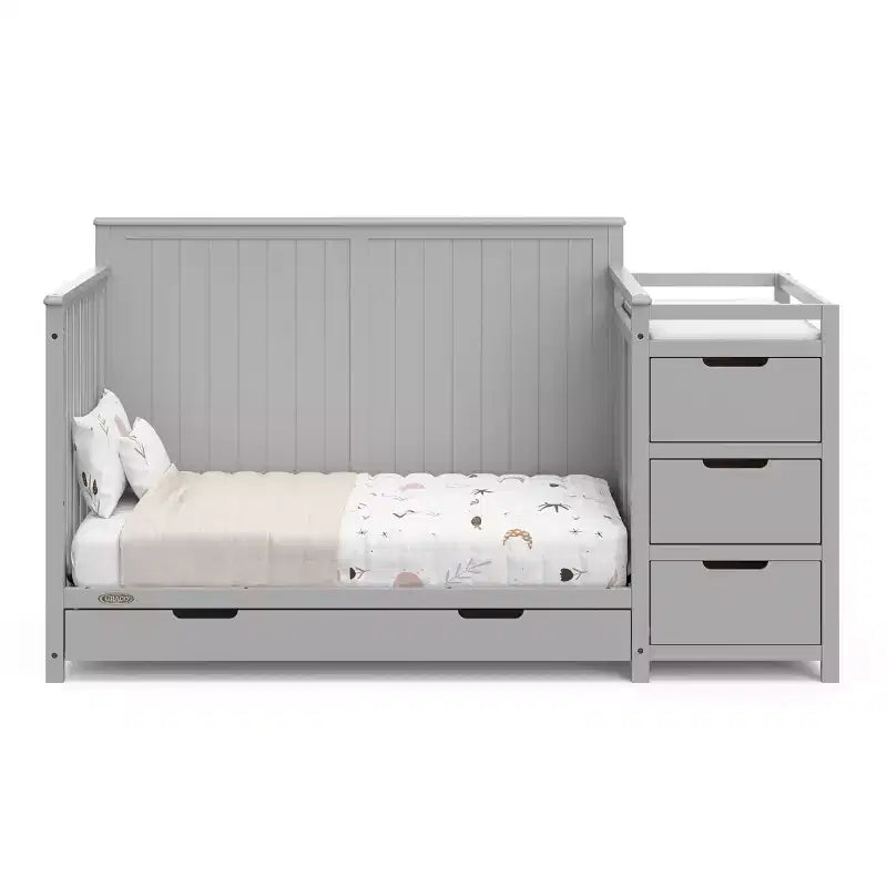 5-in-1 Convertible Crib and Changer with Drawer