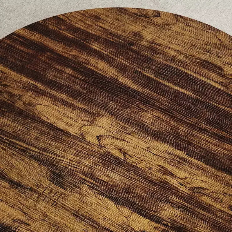Table basse ronde industrielle de 30 pouces à 2 niveaux avec pieds réglables, étagère effet bois, motif de flammes, montage facile, salon