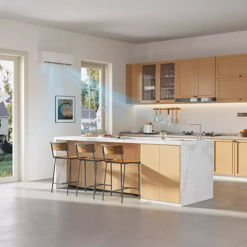Ultra-leise 42 dB|12000 BTU 19 SEER kanallose Mini-Split-Klimaanlage mit Wärmepumpe|3-in-1-Kühlung, Heizung und Entfeuchtung|230-V-Wechselrichter-Klimaanlagensystem, weiß