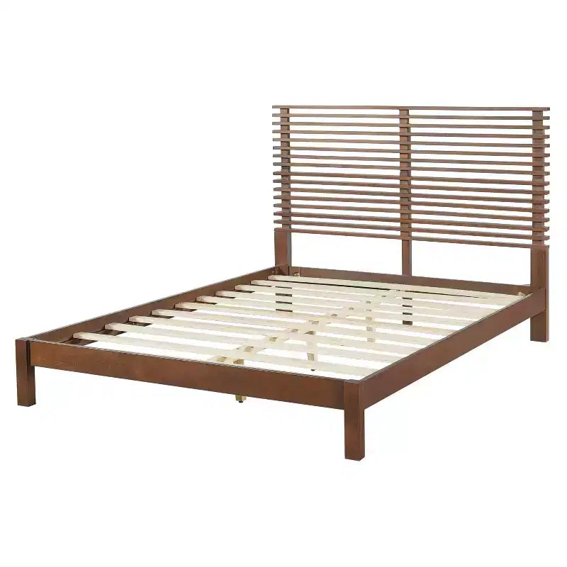 Christopher Knight Home Eunji Modern Pine Wood Bed Frame with Horizontal Slatted Headboard