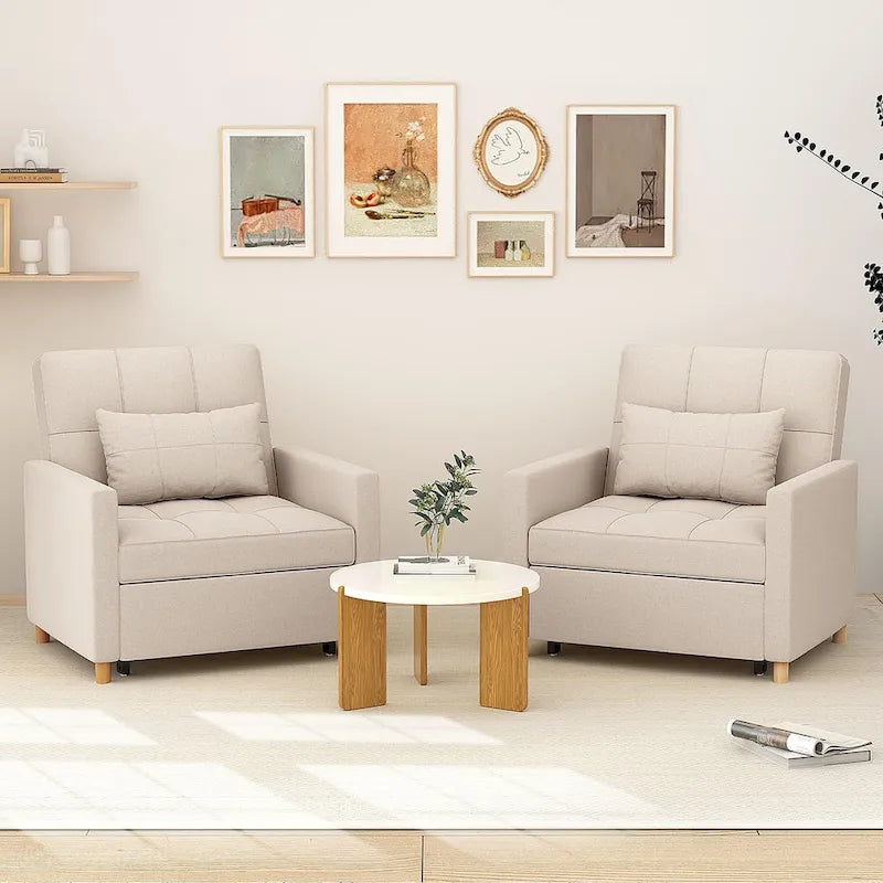 Sillón sofá cama 3 en 1 AECOJOY con almohada y respaldo convertible