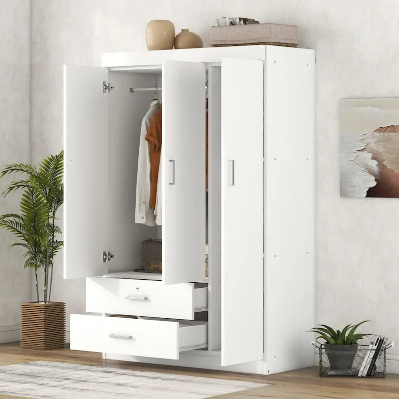3-Door Wardrobe with 2 Drawers