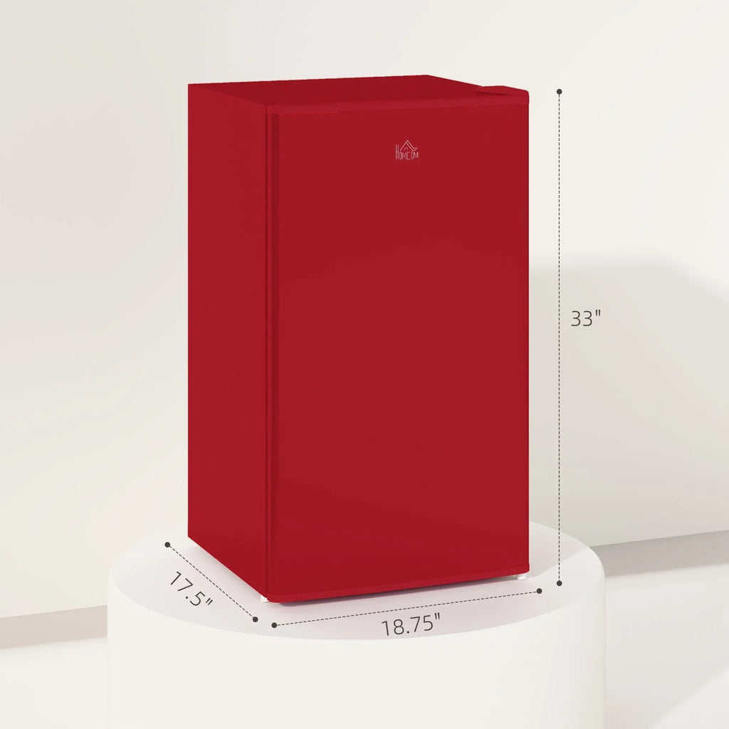 3.2 Cu.Ft Mini Fridge with Freezer, Single Door Compact Refrigerator with Adjustable Thermostat for Bedroom
