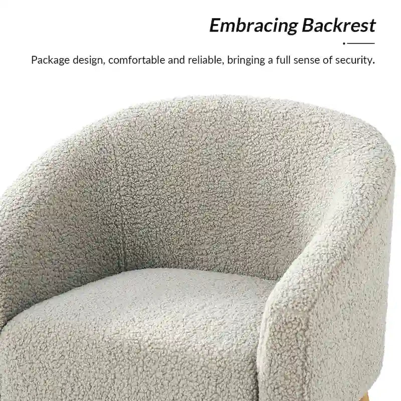 Sheila Modern 30 W Boucle Armchair with Solid Wood Legs Set of 2 by HULALA HOME