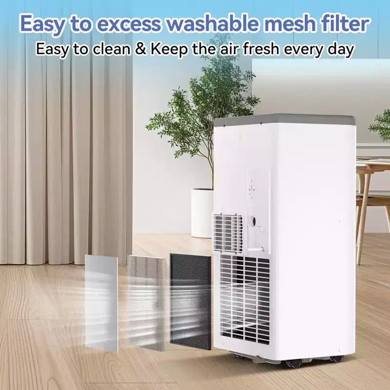 Mobile Klimaanlage, Flarhetoric 10.000 BTU Kühlen/Ventilieren/Entfeuchten 3-in-1-Mobilklimagerät für Räume bis 52 m², geräuscharme Geräte
