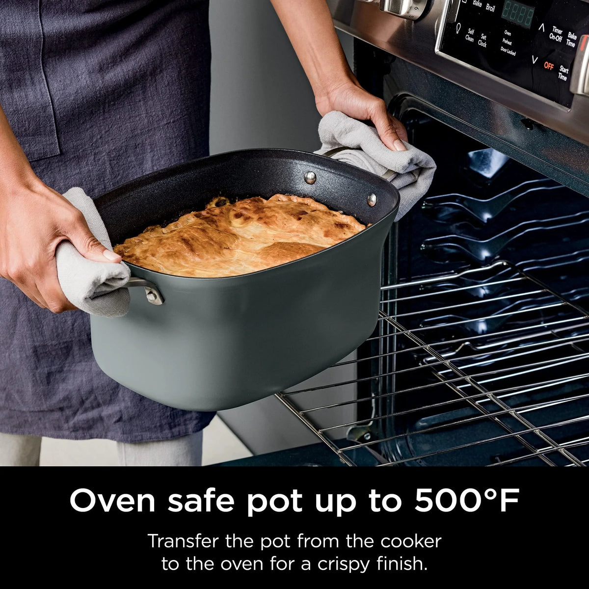 8.5 Quart Multi-Cooker, with 8-in-1 Slow Cooker, Dutch Oven, Steamer, Glass Lid, Integrated Spoon, Oven Safe Pot to 500F