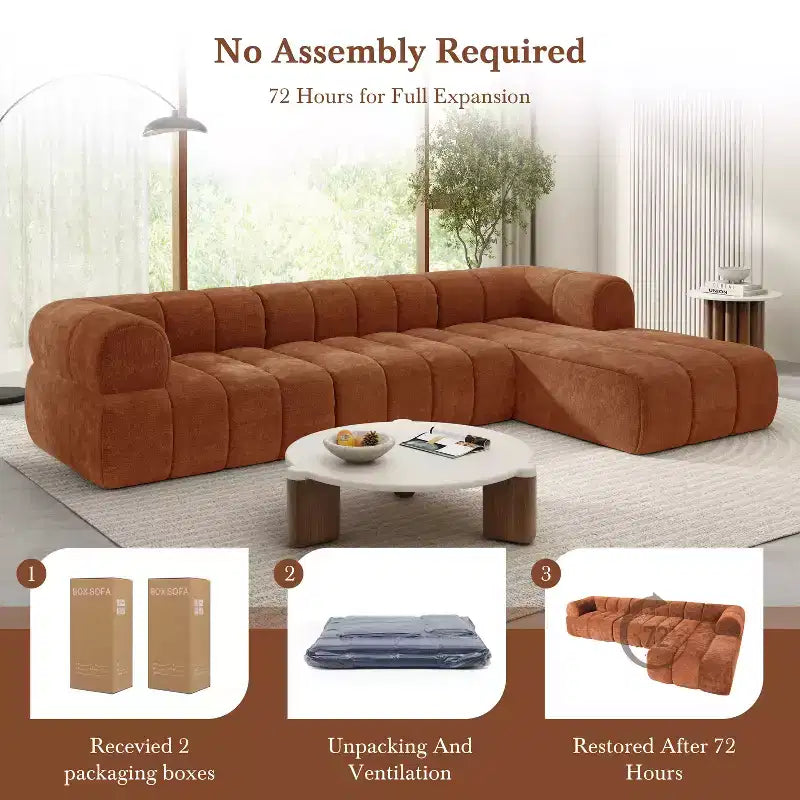 Christopher Knight Home Keri 122 Modern L-Shaped High-Density Foam Sectional Sofa with Low Backrest