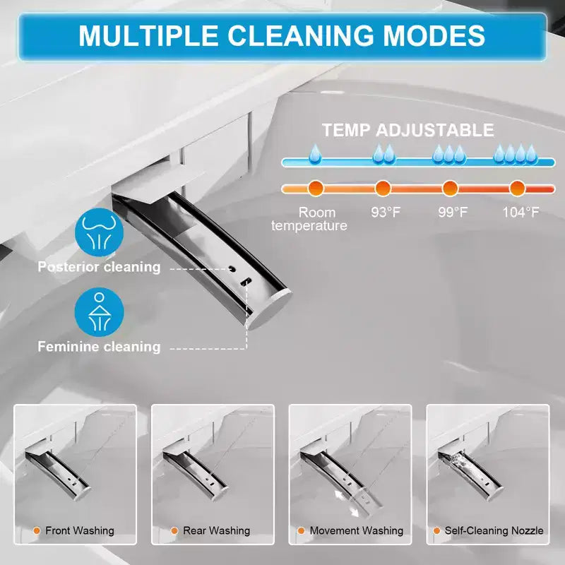 Smart Bidet Toilet with Auto Open/Close Lid & Seat, Foot Sensor Flush, Tankless One Piece Elongated, Heated Seat