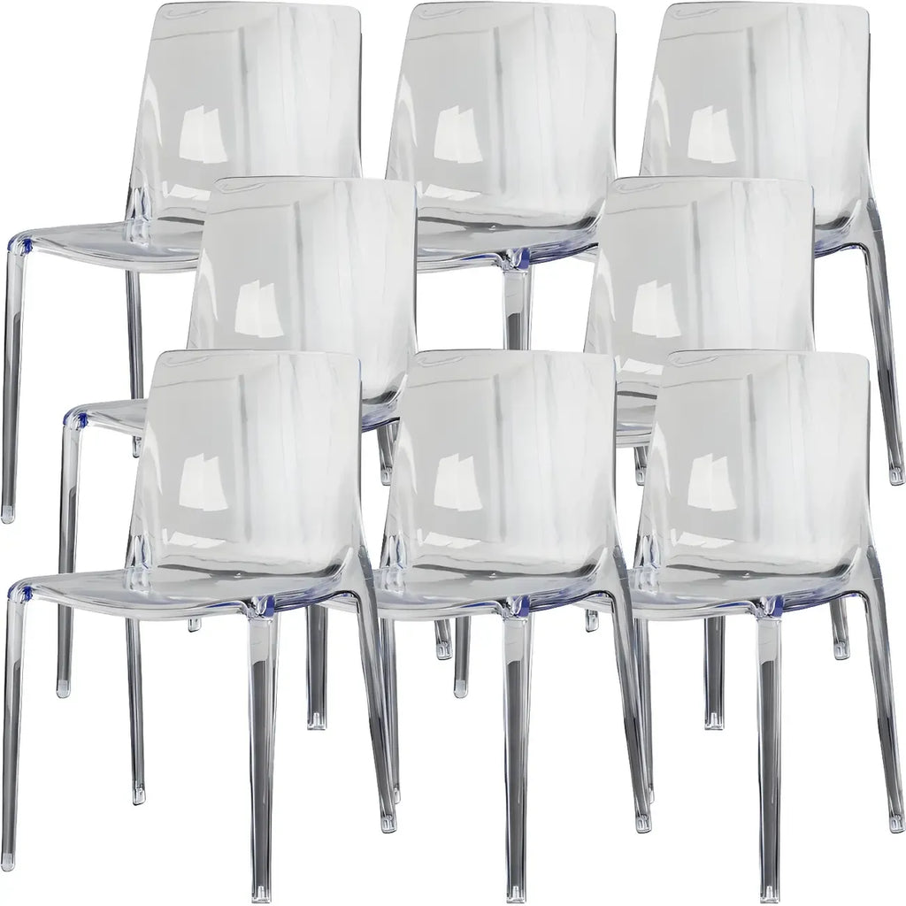 Amber Acrylic Armless Low Back Dining Chair